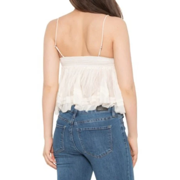 Free People Ivory Carrie Eyelet Lace Top - Size: 12-14 - Picture 2 of 3
